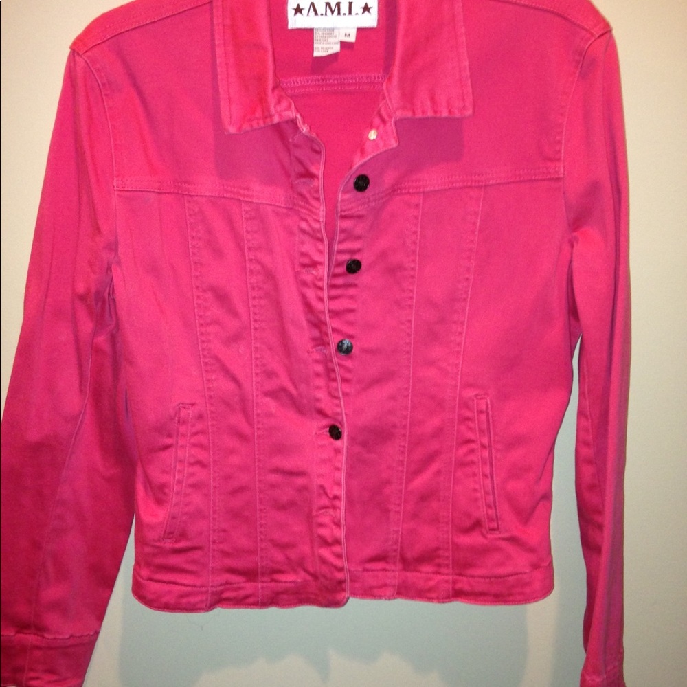 A.M.I. pink crop jacket